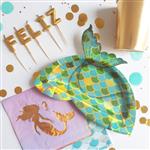 Plato forma cola de sirena metal 6u