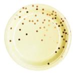 Plato gde. met dorado dots amarillo pastel 6u