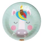 Plato redondo Unicornio aqua y oro 10u