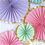 Rosetas Set con borde dorado pastel 6u