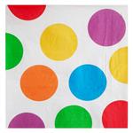 Servilleta gde. lunares de colores grandes 20u