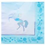 Servilleta aqua unicornio iridiscente 20u