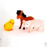 Adorno felpa Set Caballo, chancho y pollito 3u