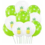 Globos Set ananá con verdes con lunares x10