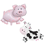 Globos Set chanchito y vaca x2 (40cm)