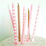 Velas mix largas Pink and gold 10u