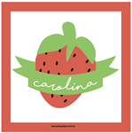 Stickers cuad. Frutillas 16u Pers