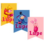 Stickers rect. gdes. Winnie Pooh 16u Pers