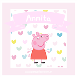 Stickers cuad. Peppa Pig Pastel 16u Pers