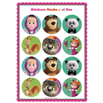 Stickers plancha Masha y el Oso 1u