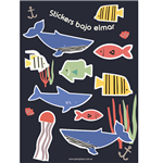 Stickers plancha Fondo del mar 10s 1u