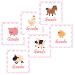 Stickers cuad. Granja Rosa 16u Pers