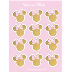 Stickers plancha Minnie Oro 12s 1u