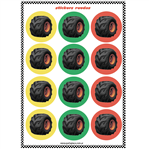 Stickers plancha redondas Monster truck 12s