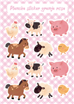 Stickers plancha Granja Rosa 12s 1u