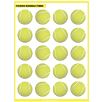Stickers plancha pelotas de tennis 20s 1u