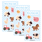 Stickers en planchitas Granja Celeste 6u