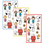 Stickers en planchitas Snoopy 6u