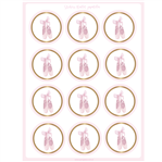 Stickers plancha redondas Bailarina zapatillas 12s 1u