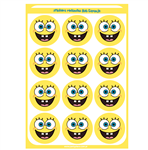 Stickers plancha redondas Bob esponja 12s 1u