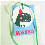Tarjetitas dobles con cinta Baby Dino 16u Pers