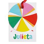Tarjetitas dobles con cinta Candys 16u Pers
