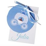 Tarjetitas dobles con cinta Cenicienta 16u Pers