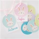 Tarjetitas dobles con cinta Conejitos 16u Pers