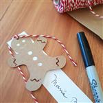 Tarjetitas dobles con cinta Gingerbread Kraft 12u