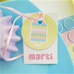 Tarjetitas dobles con cinta Pop it 16u Pers