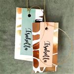 Tarjetitas dobles e hilo Safari Glam Doradas 12u Pers