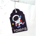 Tarjetas largas con cinta Space plateada 15u