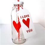Tarjetas largas con cinta I LOVE U