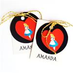 Tarjetitas dobles con cinta Alicia 16u Pers