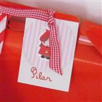 Tarjetitas dobles con cinta Caperucita Roja 16u Pers