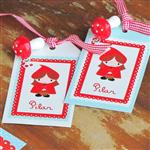 Tarjetas largas con cinta Caperucita Roja 24u Pers