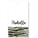 Tarjetas largas con cinta dorada Safari verde Glam 12u