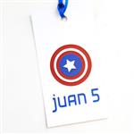 Tarjetas largas con cinta Capitan américa 24u
