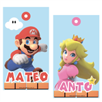 Tarjetas largas con cinta Mario Bros/Peach 24u Pers