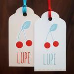 Tarjetas largas con cinta Cerezas 20u Pers