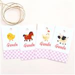 Tarjetas largas con hilo Granja Rosa 24u Pers