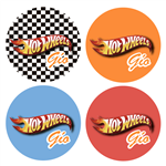 Tarjetitas redondas Hot Wheels 20u Pers