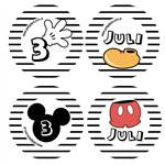 Tarjetitas redondas Mickey 20u Pers