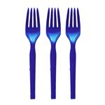 Cubierto plástico. Tenedor azul 10u