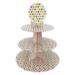 Torre portacupcakes 3 pisos lunares multicolor