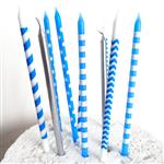 Velas mix largas Blue and silver 10u