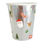 Vasos plateados Christmas eve 10u