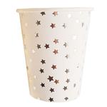 Vaso met plateado blanco estrellitas 10u