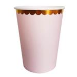 Vaso liso borde met onditas rosa 8u