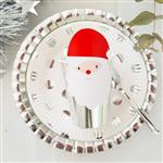 Vasos aplique Papa Noel plateados 6u
